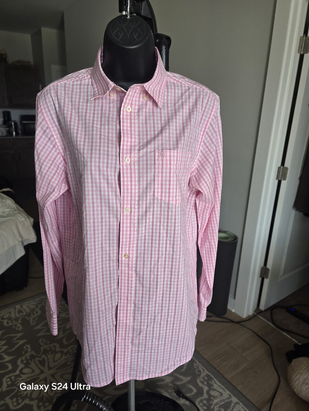 Izod Pink Lemonade Gingham Dress Shirt